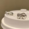Irregular Line Bowknot Butterfly Aesthetics Ring Goth Vintage Harajuku  Kpop Opening Ring Y2K Jewelry Accessories