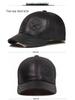 Men's Genuine Sheepskin Leather Baseball Cap - Casual Duckbill Short-Brim Hat for Middle-Aged and Elderly, Spring & Autumn Fashion