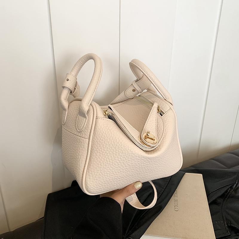 Autumn new high-end lychee pattern lock single shoulder oblique span trendy women's bag