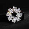 Einfache Doppellagige Geometrische Brosche, Hochwertige Damen Exquisite Kristallbrosche, Luxuriöse Design-Brosche