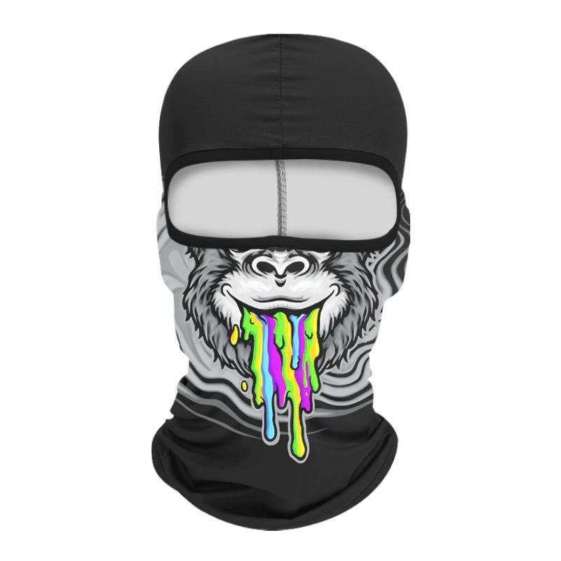Skull Print Balaclava Face Mask, Ice Silk Cooling Breathable Sun Protection Full Face Cover for Cycling Running Hiking Outdoor Sports