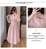 Pink Cheongsam Long Sleeve Bridesmaid Dress - Spring Engagement and Homecoming Style