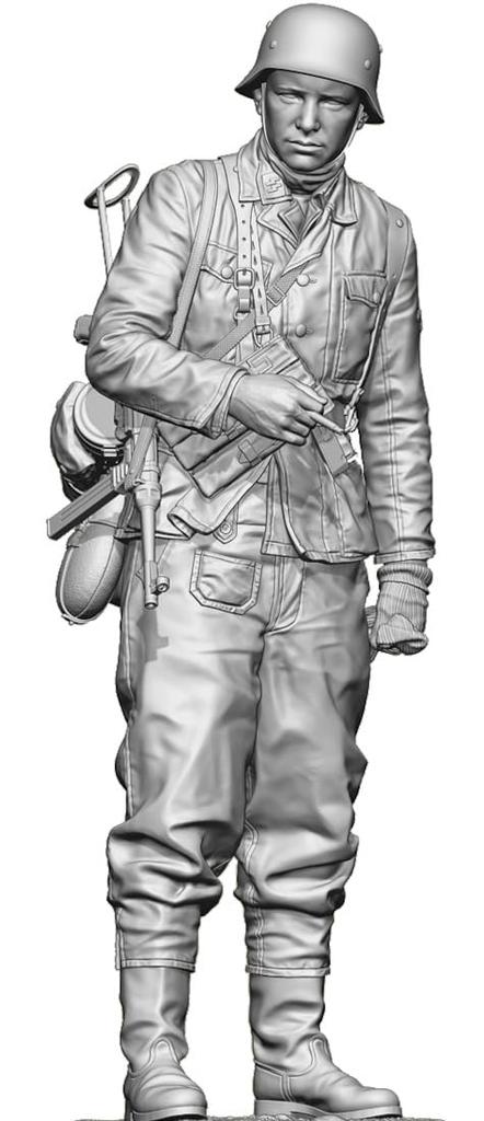 Life Miniature WW2 Germany Poteau Interception Battle of Hansen Combat Group Squad Leader Battle of the Bulge 1944 Resin Kit 1/16 LM-16010 (person)