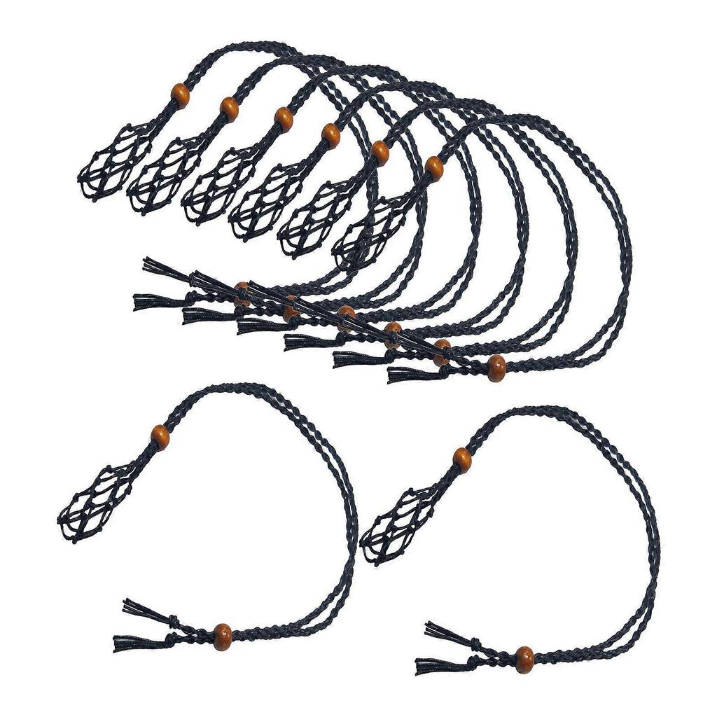 Adjustable Necklace Cord Empty Stone Holder for Pendant DIY Craft Black