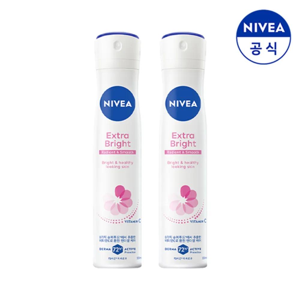 [NIVEA] Deodorant Spary Extra Bright 200ml x 2