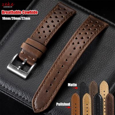 Vintage Calfskin Strap 18mm 20mm 22mm Universal Cowhide Watchbands Brown Breathable Bracelet for Men Women Sport Wristwatch Band