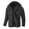Winter Business Fleece Cotton-padded Jacket Men's Thermal Jacket Fleece Thickened Men's Cotton Clothes Removable Hooded