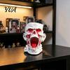 Horror Theme Stationery Holder Gothic Skull Pen Holder, Realistic Zombie Head Makeup Brush Organizer, Large Capacity Desktop Spooky Storage Container,