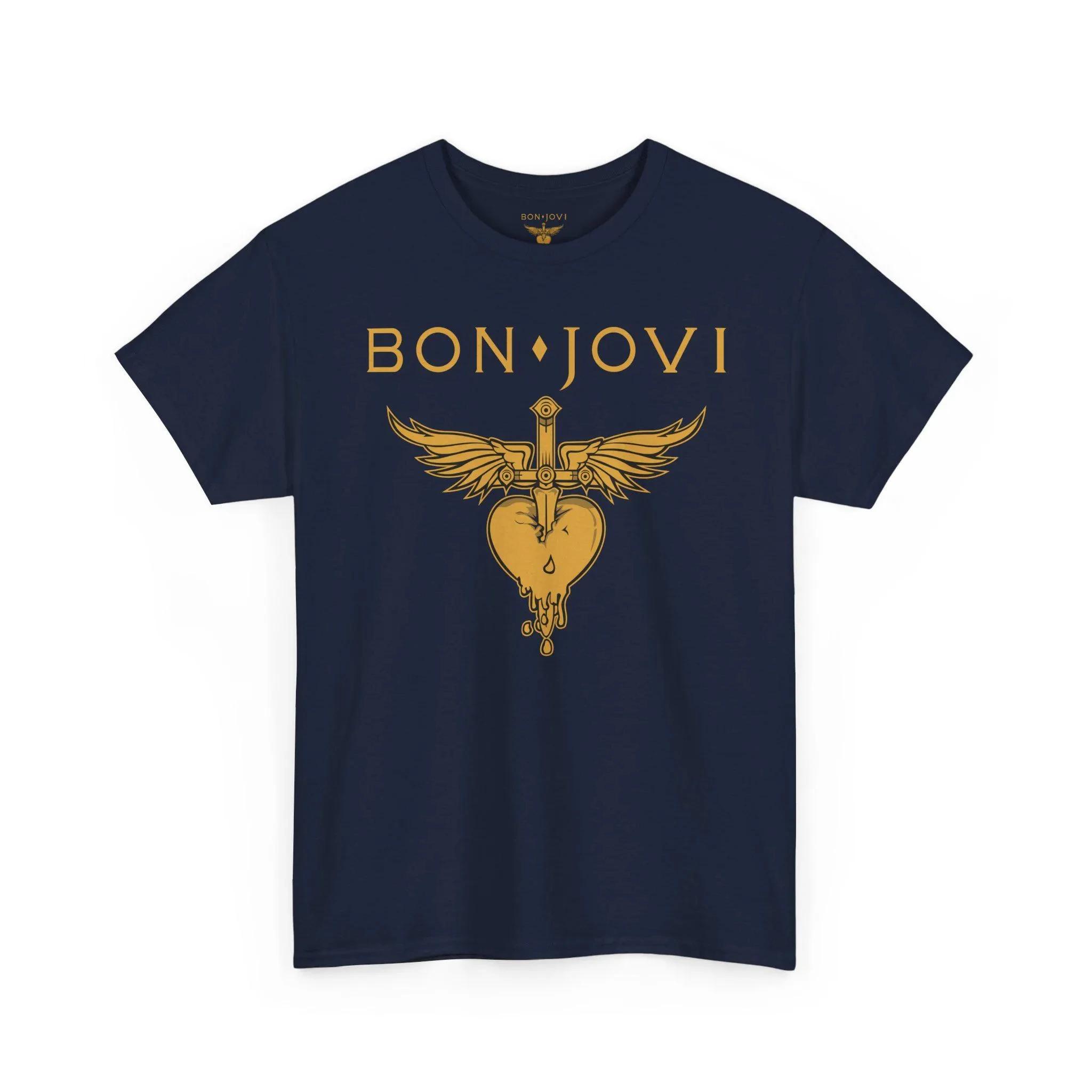 Bon Jovi Tour 2026 Forever Poster Druck T-Shirt Herren Damen Oversize Baumwolle Sommer Neues T-Shirt Herren Damen Harajuku Mode Lässige Oberteile M brown