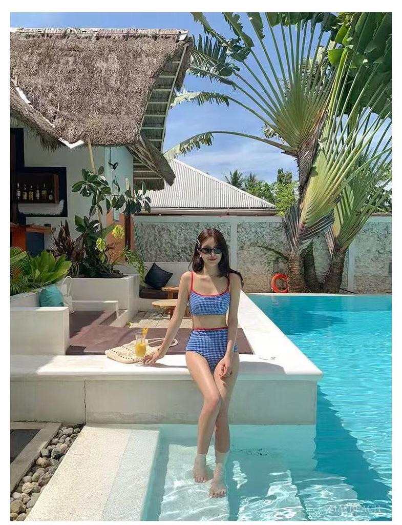 Korean Style High Waist Tummy Control Slimming Bikini for Women