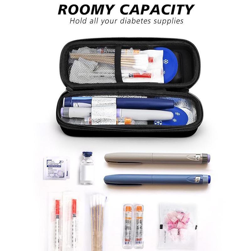 Insulin Kühler Reiseetui mit Temperaturanzeige - Gekühlte Medikamenten Kühltasche mit 1 TSA-zugelassenem Kühlakku