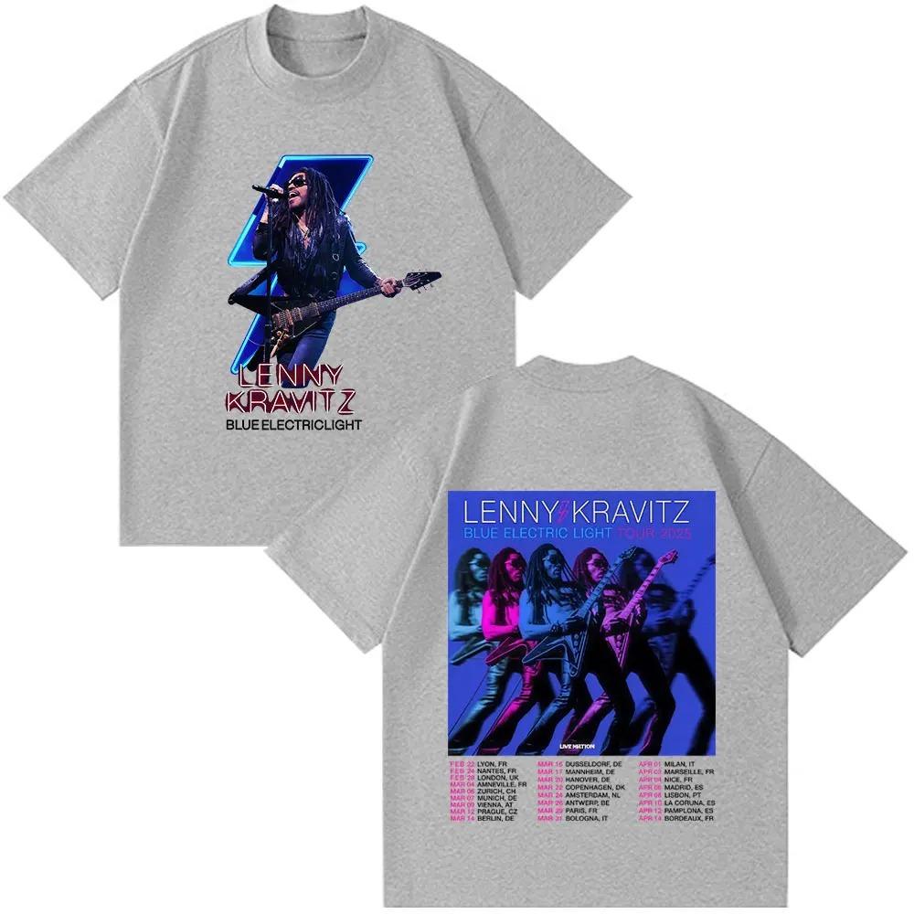 Bestselling Lenny Kravitz Blue Electric Light Tour Poster TShirt Unisex 100 Cotton Loose New Summer Street Fashion Top Tshirt