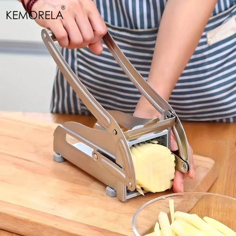 4 in 1 Vegetable Slicer - Multifunction Manual Cutter for Potato Carrot Cucumber with 4 Stainless Blades & Container, Easy Clean