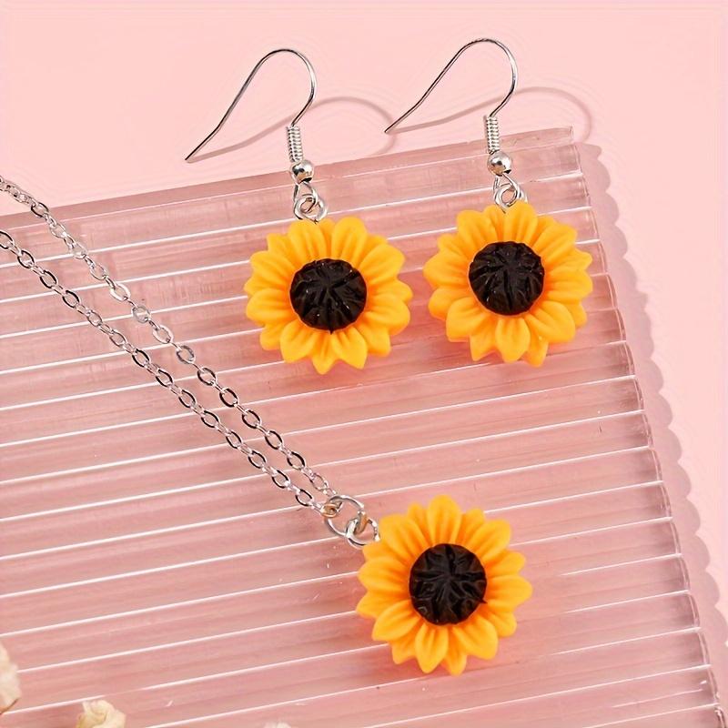 10Pcs Resin Yellow Sunflower Charms Pendants For Jewelry Making Diy Handmade Earrings Necklace Key Chain Accessories