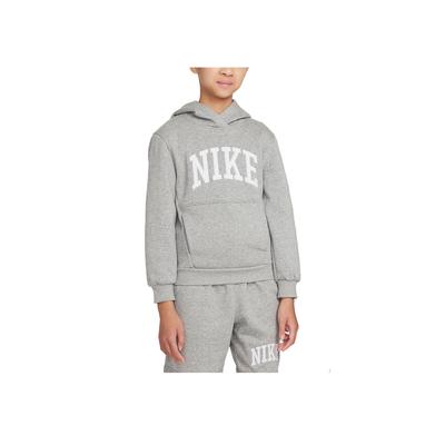 Nike Fleece su gobtuvu ir briaunota apykakle, vaikams, tamsiai pilka, balta HJ3156-063