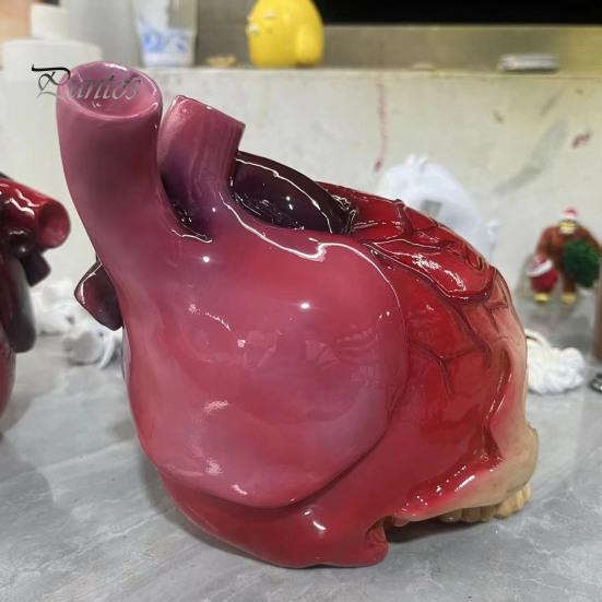 Skull Heart Figurine Spooky Life Size Skull Resin Statue Sculpture Halloween Home Office Desktop Bookshelf Decoration Ornament Festival Gift