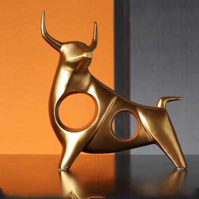 1PC Artisanat en Résine Vache Porte-Bonheur, Ornement Moderne Simple de Luxe Léger, Maison Salon, Meuble TV, Décoration de Bureau