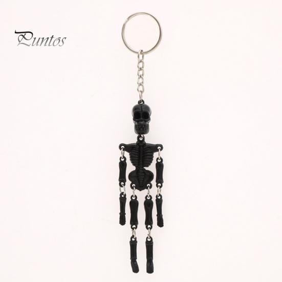 Halloween Party Favors Movable Joints Skeleton Keychain, Glow-in-the-Dark Keyring for Flexible Keychain Halloween, Handbag Backpack Purse Charm