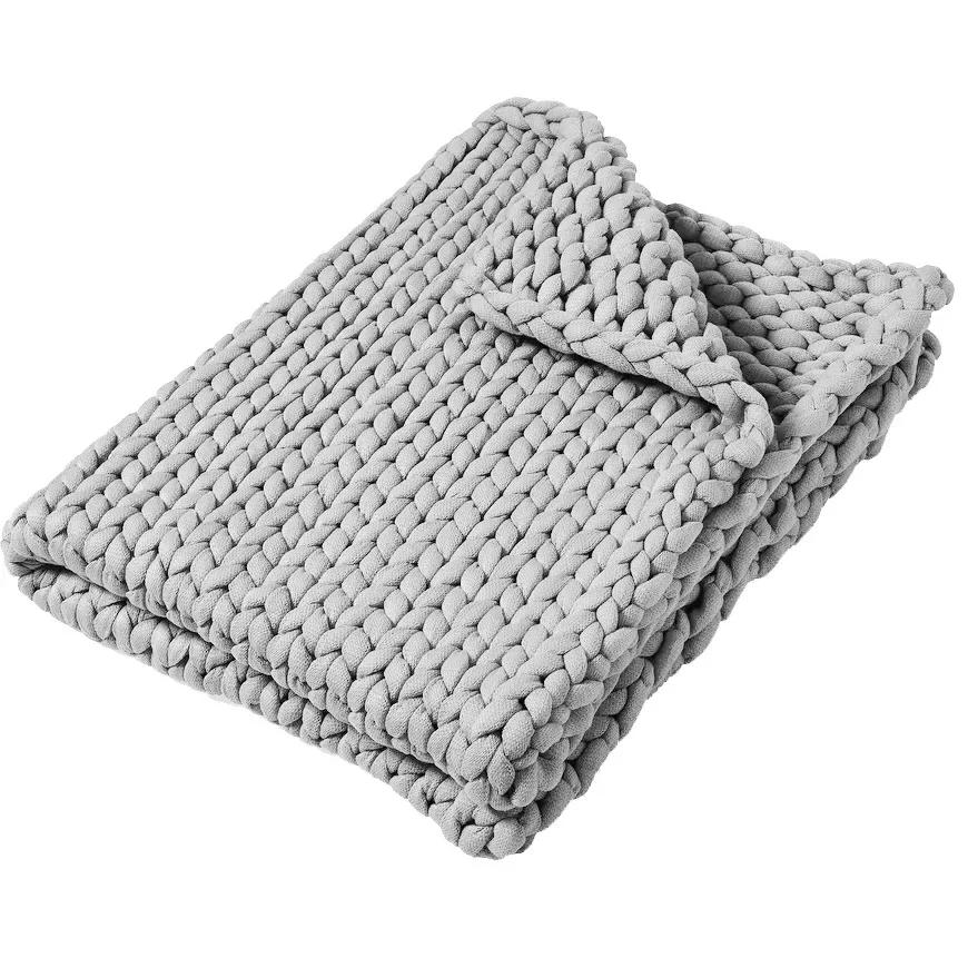 Большое бесшовное хлопковое гравитационное одеяло с пряжей — фото 8