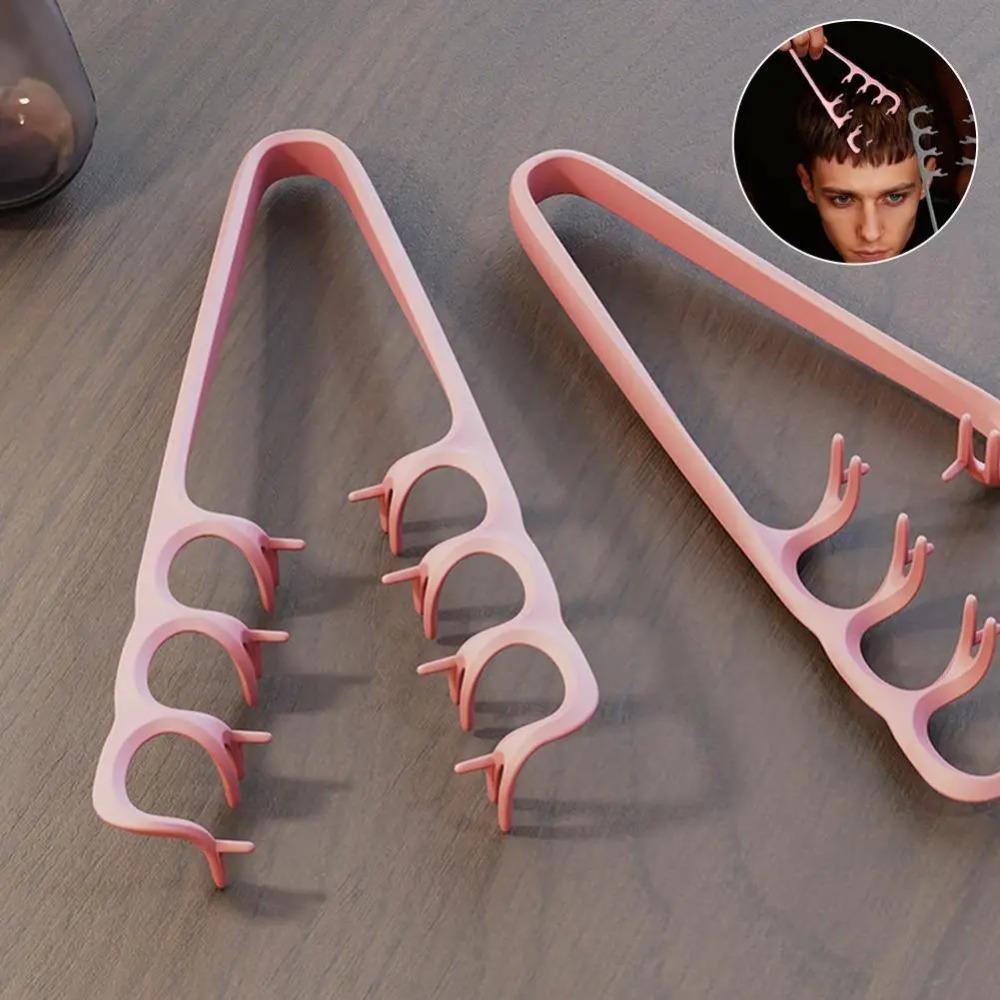 2Pcs Different Volumizing Wide Tooth Hair Styling Comb Curling Tools Fluffy Texture Korea Style Seam Covering Bangs Hair Combs