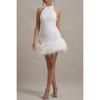 New European American Women's Sexy Sleeveless Slim Fit Shiny Sequin Plush Dress Party Gown