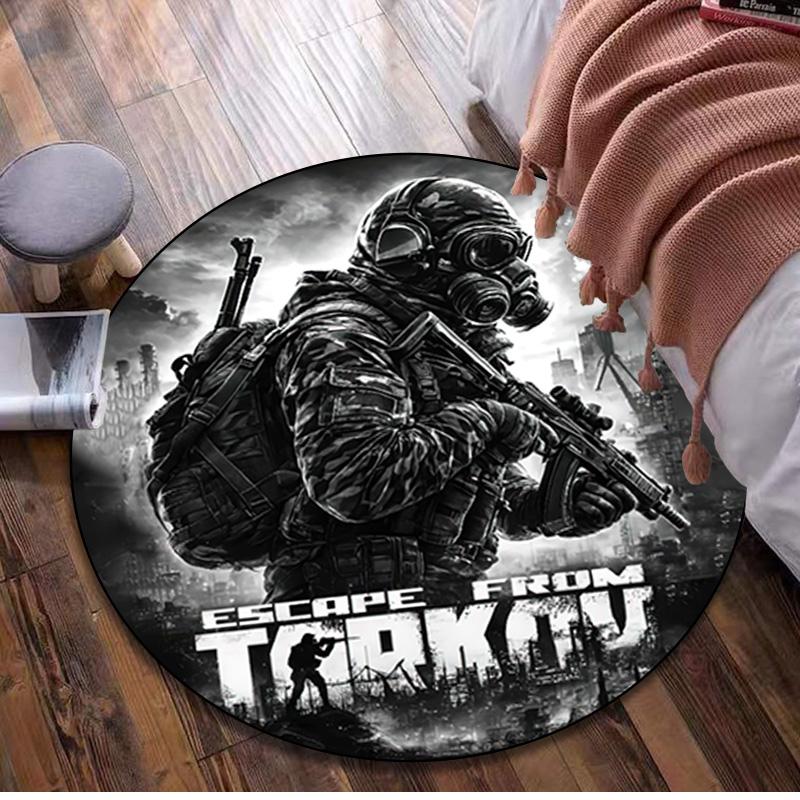 

Escape from Tarkov Circular Rug Office Decorative Carpet For Living Room Bedroom Door Mat Floor Carpet Computer Chair Area Rug 80x80cm( 31x31in)