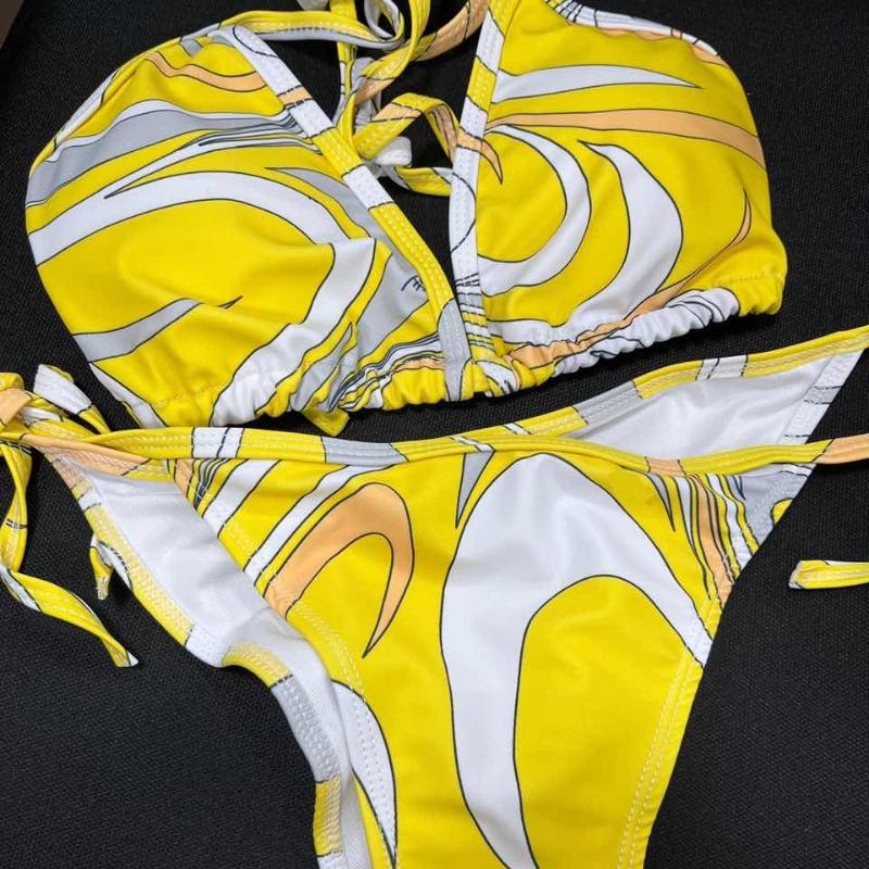 Luxury Design Women's Sexy Small Chest Push-up Kini Set Swimsuit Brand Beach Swimsuit Print Belly-covering Slimming Swimsuit