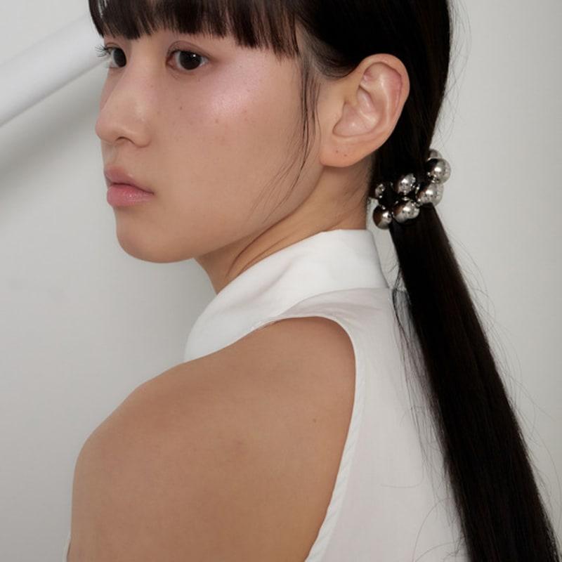 geegee big ball hair strap - silver