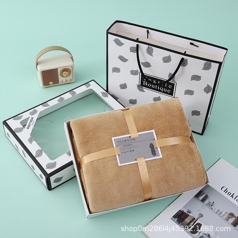 Coral Fleece Bath Towel Gift Box Set: 3-Piece Thick, Absorbent Towels for Beauty Salon Bath Towel 70x140, Towel 35x75