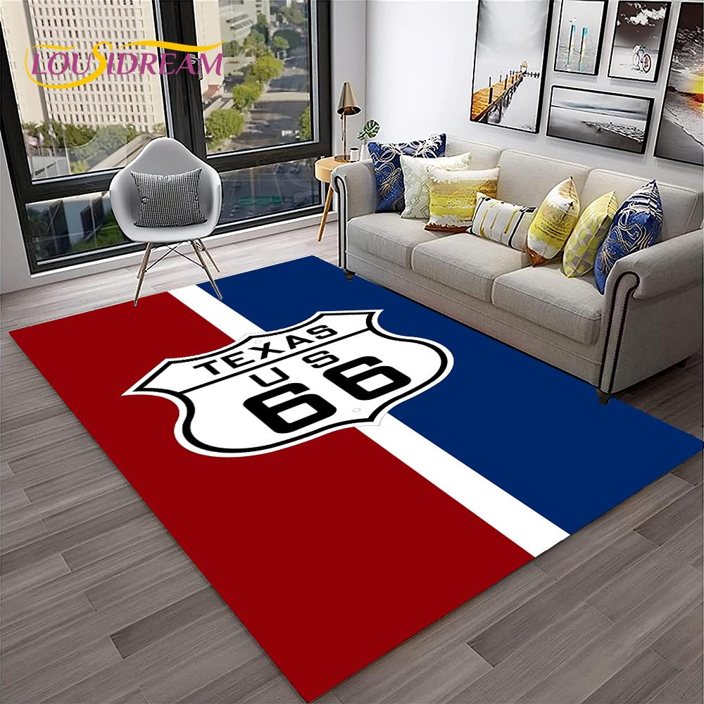 Mother Road,Historic Route 66,mãe Estrada Carpet Rug for Home Living Room Bedroom Sofa Doormat Decor,Area Rug Non-slip Floor Mat