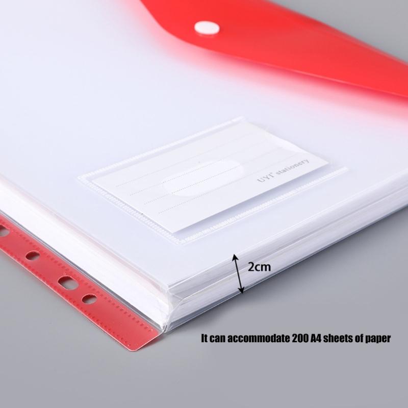 6Pcs Punched Pocket Clear Document Wallet 11 Holes Punched Pocket File Bag Letter Size Folder Filing Wallet File Sleeve