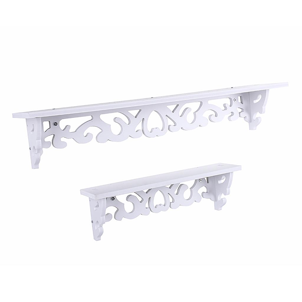 White Carved Pierced Wall Mounted Shelf, Convenient Solution for Small Spaces, Beautiful and Decor for Living Room, Bedroom, Study, Kid Room,