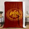 A Golden Eagle with Outstretched Wings, Laurel Wreath, and "SPQR" Text. for All Seasons Blanket Lunch Break Throw Gift