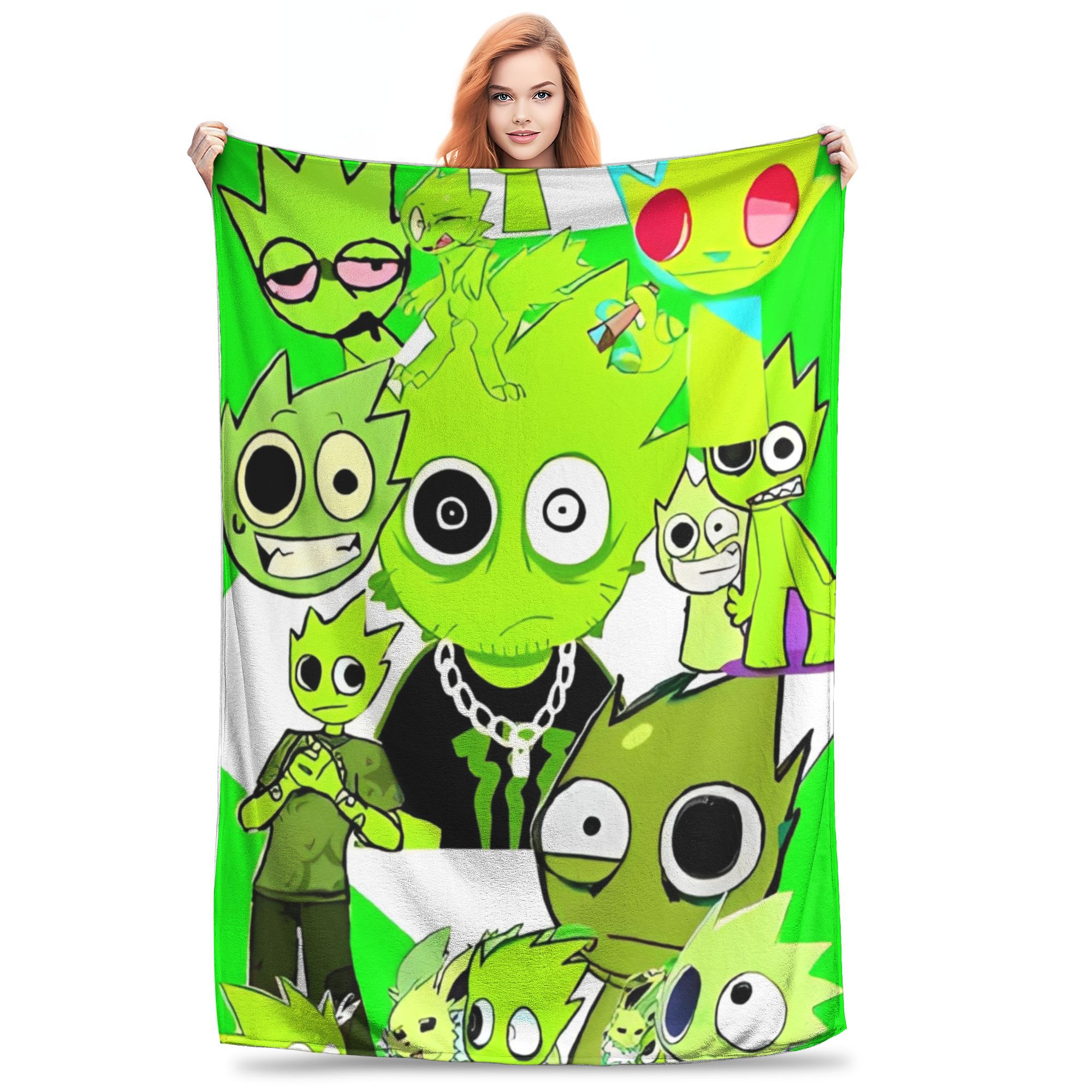 

Mr Fun Computer - Incredibox Sprunki Blankets Music-Mixing Game Flannel Novelty Warm Throw Blanket for Home Restaurant Summer 30x40in