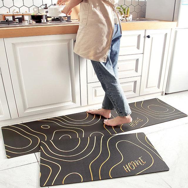 Washable Long Strip Kitchen Carpet Anti Skid And Oil Proof Dining Room Pvc Floor Rugs Home Bathroom Entrance Door Mats