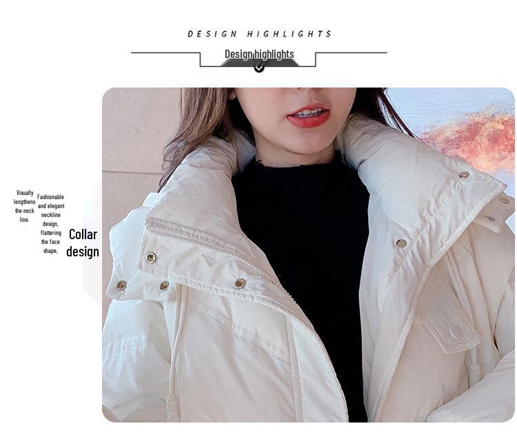 Women's Short White Duck Down Jacket - Korean Style, Wash-Free, Warm & Thick for Winter
