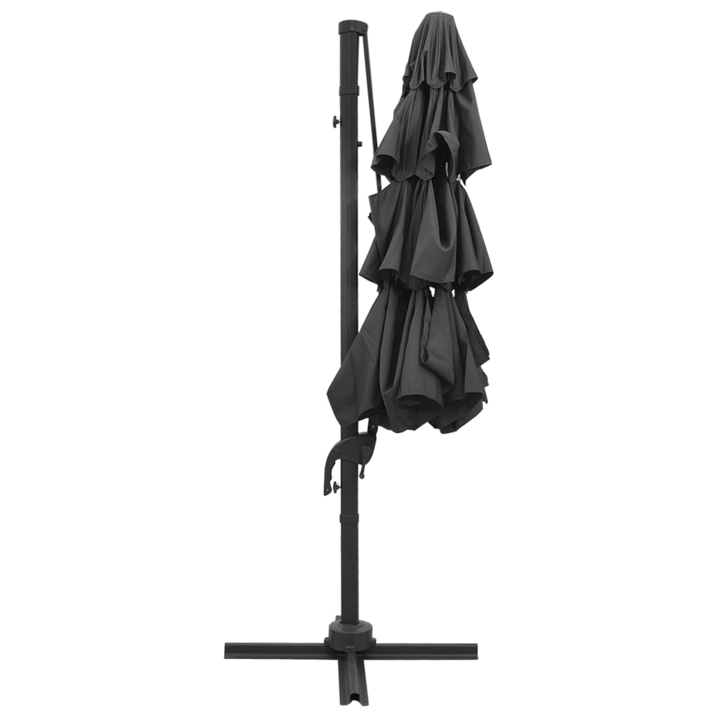 vidaXL Parasol with Aluminum Pole 4-Layered Anthracite 3x3 M