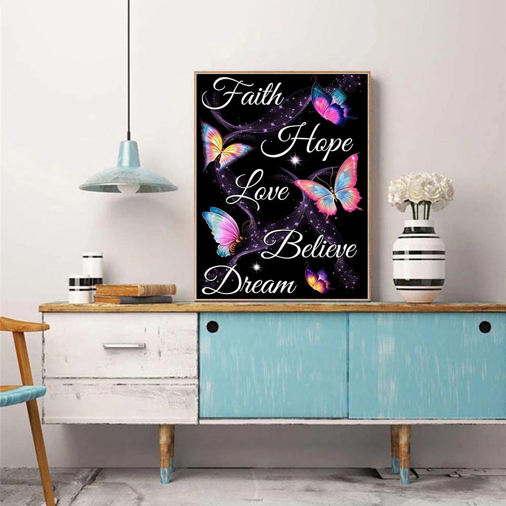 

5D DIY Алмазная картина Красивая бабочка Набор для вышивки крестом Мозаика Алмазная вышивка Роза Полный круглый/квадратный дрель Украшение дома Round 30x40cm