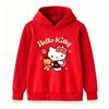 Cute Cartoon Strawberry Bear Print Kids Hoodie, Soft Casual Long Sleeve Pullover Sweatshirt for Boys Girls, Lovely Heart Pattern Daily Wear Tops for C