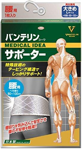 Vantelin Waist Supporter, Large/Large (Belly Button Circumference: 80-100cm), Shining Gray