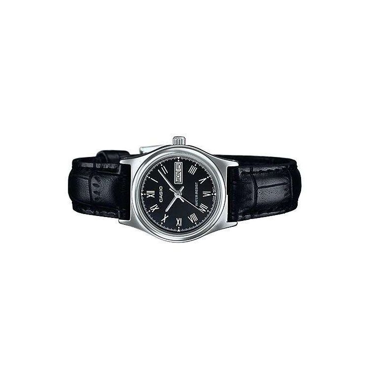 Casio Standard Series Fashion Business Retro Versatile Classic Pointer Date Display Black Dial Waterproof Quartz Movement Leather Strap LTP-V006L-1B2