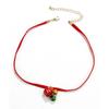Classic Holiday Choker Necklace: Red Velvet Ribbon with Red, Yellow, Green Bells