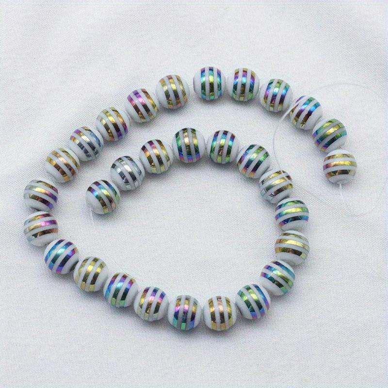 

1 Строка (около 30 шт.) 10 мм Многоцветные Гальванизированные Глазурованные Каменные Свободные Бусины Круглые Бусины для DIY Ожерелья Браслета Аксессуары для Изготовления Ювелирных Изделий