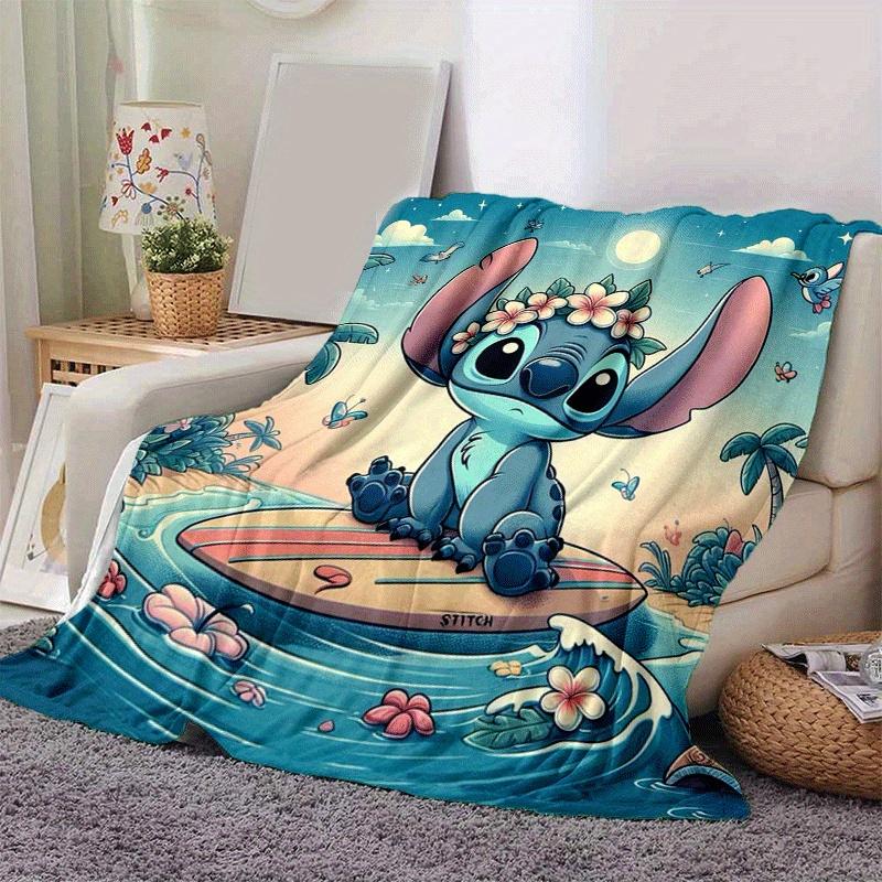 1pc Stitch Printing Blanket - Soft, All-Season Throw for Living Room, Bedroom,Personalized Gift with Adorable Cartoon Design