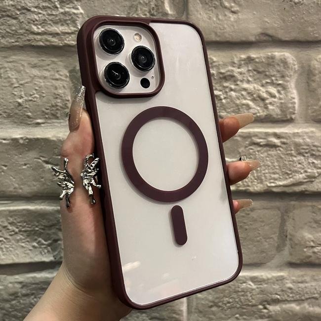 For Magsafe Wireless Charge Case For iPhone 11 12 13 14 15 Pro X XR XS Max 7 8 Plus Magnetic Bumper Transparent Cover