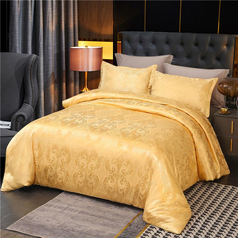 Vysoce kvalitní evropský saténový žakárový 3dílný set, lehký luxusní styl, moderní minimalistický styl, bytový textil