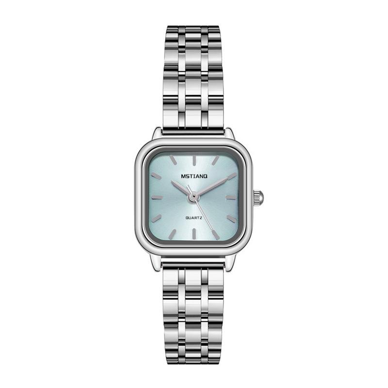 Cold Wind Simple Square Small Dial Watch Female Student Versatile Women Steel Belt Quartz Watch Female