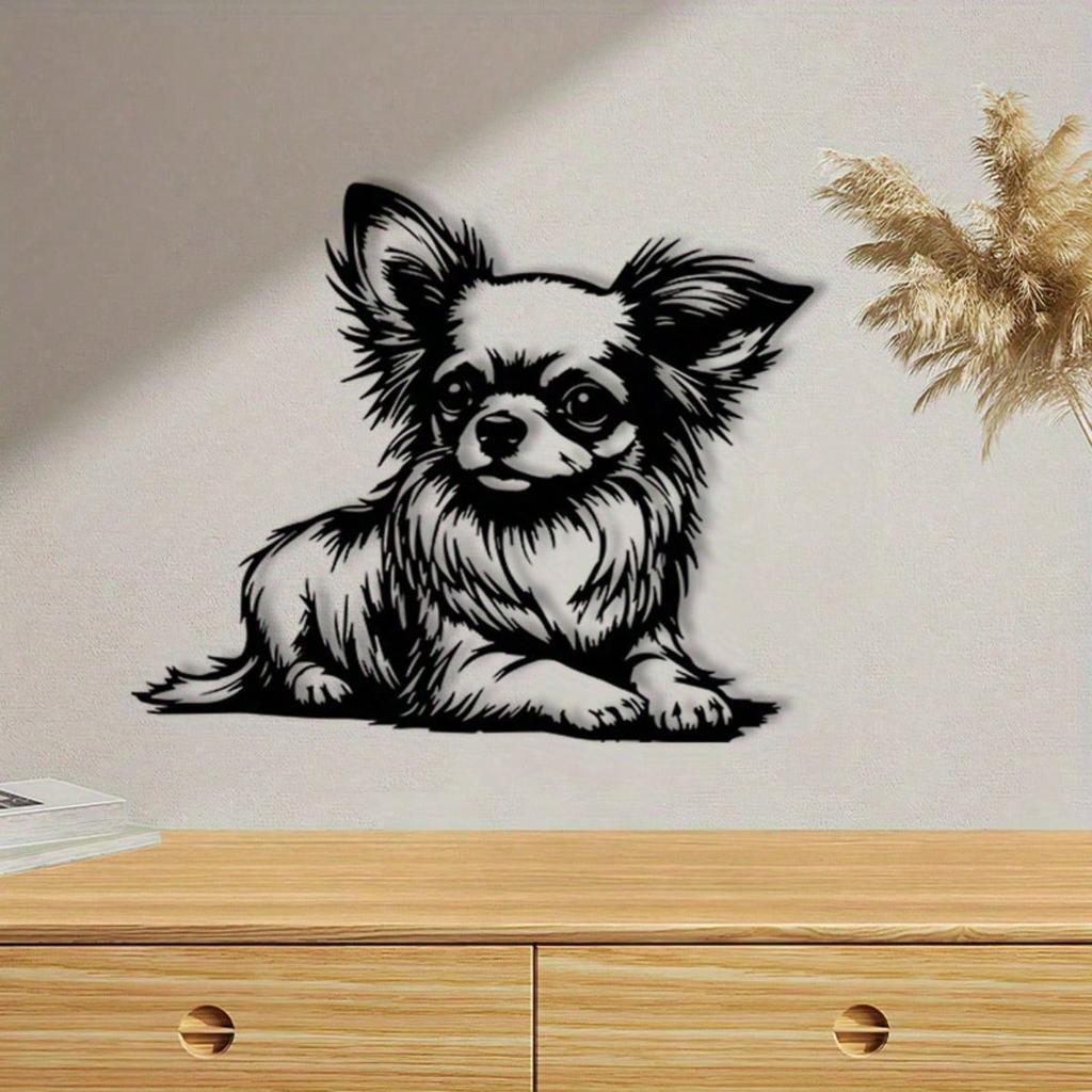 Antique Style Metal Dog Wall Art Forged Iron Sculpture Vintage Home Decor