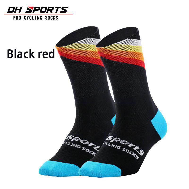 DH SPORTS Professional New Cycling Socks Running Sock Athletic Champion Mens Crew Sprint Hosiery Loafer Striped Women Cushioned