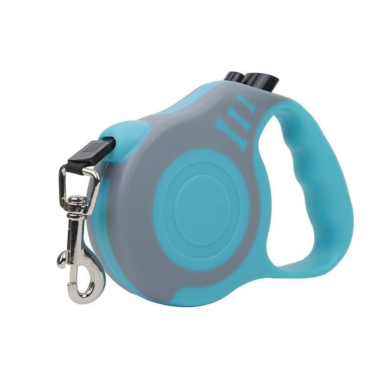 

Automatic Small Dog Collar Teddy Dog Hand Holding Rope 3 M single retractable rope Blue Gray